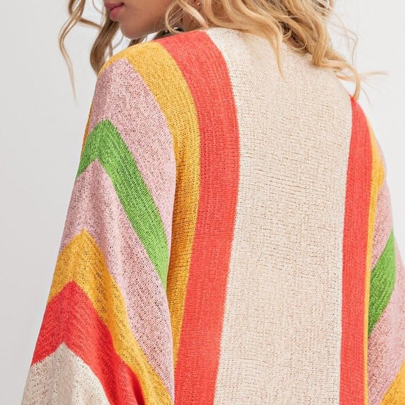 Iris Rainbow Stripe Open Cardigan - Picture 6 of 10